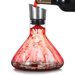 النبيذ Decanter بنيت Aerator Pourer Carafe Red Handblown Crystal Glass Accessories Decanters 1500ml 240407