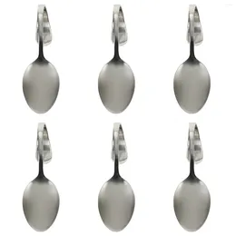 Spoons 6 Pcs Spoon Curved Handle Banquet Coffee Salad Serving Stainless Steel Western