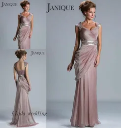 Высококачественное вечернее платье Janquie Evening Dress Long Chiffon Part Prom Promt Mother of Bride Dress7417822