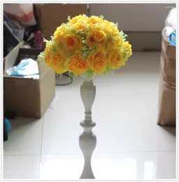 زهور الزخرفة SPR Free Ship Bride Holding-Yellow-25cm 15pcs وصول حفل زفاف تقبيل كرة الزهرة Decoraion El Arcade الحلي