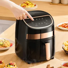 Fryers Deerma Air Fryer Household Touch Menu Oilfree Electric Fryer Household Intelligent Timing French Fries Fried Chicken KZ100 220V