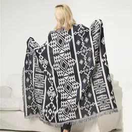 毛布aggcual自由ho放な毛布を投げる毛布の両側ジオメトリ装飾装飾ソファソファーのための綿カバーコットンニットjacquard xt12