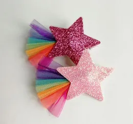 إكسسوارات شعر جديدة للأطفال اللطفاء ، و 20pcslot baby girls barrettes Rainbow Gauze Kid Clips big sizeglitter stars4073575