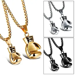 Pendant Necklaces CIFBUY Black/Steel / Gold Color Fashion Mini Boxing Glove Necklace Jewelry Stainless Steel Cool For Men Boys Gift