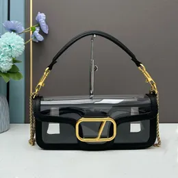 Torebka designerska luksusowe lokomolowane obiadowe sprzęgło mody przezroczyste damskie torebki na ramię v portfela skórzanie splicing mała kwadratowa torba łańcucha torebki crossbody