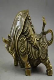 China cobre esculpir riqueza de corpo inteiro zodiac ox estátua3332734