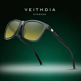 Veithdia Óculos de sol Piloto Homens da marca Dirigindo a moda polarizada lente UV400 unissex vintage óculos machos para mulheres VT6108 240403