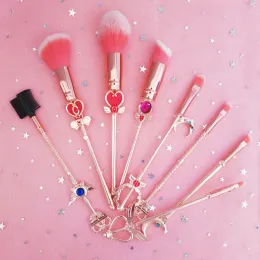 Kits Makeup Brushes Sailor Moon Anime Cardcaptor Sakura Bruscos de maquiagem Definir Kit de ferramentas em pó de sombra solteira Bush sintético