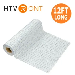 Films HTVRONT 12"X144" Clear Vinyl Application Tape Blue Alignment Grid Transfer Paper for Wall Car Craft Art Decal Tape Adhesive DIY