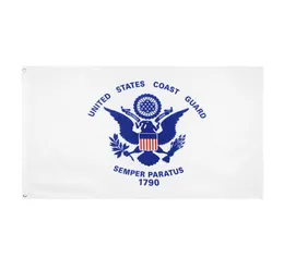 US Coast Guard Flag 3x5 ft Foot United States Militär USCG Flags Banner 90150cm Polyester med mässing GROMMETS HEM Trädgårdsvägg B5806073