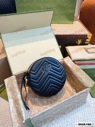 Nuovo designer di sacchetti rotondi da donna alla moda di qualità di lusso Marmont Shopping Shopping Shopping Essenziale Porta per monete a cross-body portatile