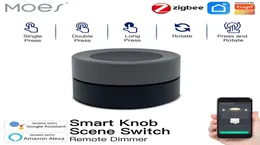 Moes New Tuya Zigbee Control Smart Betb Knob Przełącznik bezprzewodowego przełącznika sceny przycisku Strażnik Bateria zasilana automatyzacją Scenariusz 6375110