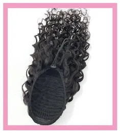 Rabos de cavalo ondas de água 826 polegadas Brasileiras 100 Virgin Human Hair Water 100g Natural Black 1b Pony Tail1659727