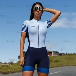 GRSRXX Pro Team Triathlon Skinsuit Set Womens Cycling Jersey Set Jumpsuit Short Sleeve Macaquinho Ciclismo Feminino Bicycle Set 240407