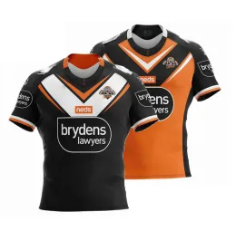 Rugby Wests Tigers 2021 منزل للرجال/بعيدًا عن قميص جيرسي جيرسي الرياضي S5XL