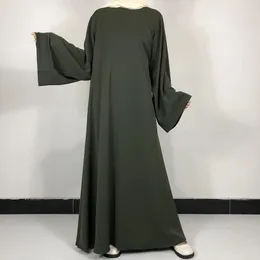 15 Farben Basic einfache Nida Abaya mit freiem Gürtel hochwertige muslimische Frauen bescheidenes einfaches Kleid Eid Ramadan Islamic Clothing 240411