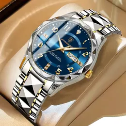 Poedagar Luxury Men Quartz Watch Waterproof Date Week Luminous Owatch in acciaio inossidabile da uomo Orologio maschile Sports Reloj 240414