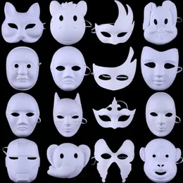 Party Masks White Omålat ansikte Plain/Blank Paper PP Mask Diy Dancing Christmas Halloween Masquerade Drop Delivery Home Gard Dhfel 2024413