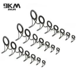 Kit de reparo de haste 50pcs ~ 120pcs componentes de construção da haste de gabarito de 4 mm ~ 38mm Guias de haste de pesca de aço inoxidável Kit de reparo de anel cerâmico 240407