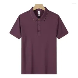 Men's Polos Quick Dry Polo T-Shirt For Company Staff Employee Team Building Custom Logo OEM Shirt Drop Solid Color Tops