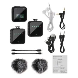 Microfones Portable Wireless Mini Lavalier Microphone Audio Video Voice Recording Bluetooth System live streaming för iPhone Typec Laptop