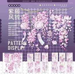 Gift Wrap Dreamy Purple Wisteria Wind Bell Shiny Glaze PET Washi Tapes Craft Supplies DIY Scrapbooking Card Making Decor Plan Sticker