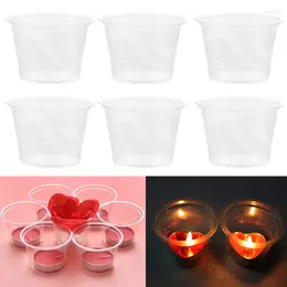 Disposable Cups Straws 100pcs Transparent Plastic Cup 80ml Candle Windproof For Home Restaurant Wedding Party Favors Drinkware Supplies