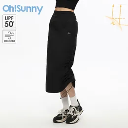Scherma della gonna sportiva casual ohsunny 2024 Tessture di texture di carta solare di moda Anti-UV UPF50