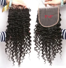 11A Deep CURLY 5X5 inch Lace Closure Brazilian Peruvian Indian Malaysian Wave Human Hair Can be dyed4043231