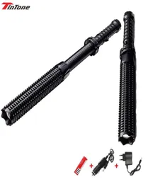 Flashlight Self Defense Stick Telescopic Mace LED Torch Security Lamp 18650 Battery 21032225210207969626