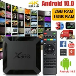 Box x96Q TV Box Android 10 Allwinner H313 Quad Core 100m LAN 2.4G WiFi 2G 16G/1G 8G Opzionale G30 VOCE AIRO VOCE I8 TASTANTE X96 MINI