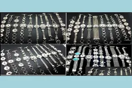 Cazibe bilezik mücevherleri bütün 20pcs çok farklı stil sier snap bilezik değiştirilebilir DIY Yahudi bileklik fit 18mm zencefil C8529887