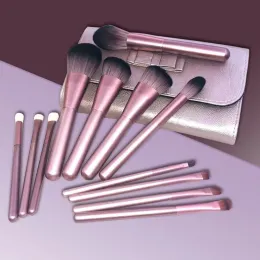 Ombra 12pcs set di pennelli per trucco viola viola con sacchetto arruola blush labbra spazzola per le labbra di bellezza strumento per trucco cosmetici strumenti completi