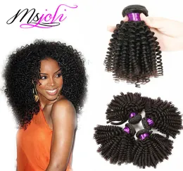 Malaysian Human Kinky Curly Hair Gewebe unverarbeitete jungfräuliche Haarverlängerungen 3pcslot Königin Haare Doppelscheuchen natürliche Farbe von MS JO4725313