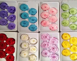 6pcsbox Бессмертие Rose Head Head Real Flower сохраненные цветы Валентинки