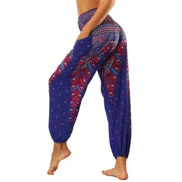 Damskie ubrania haremowe, bohemijskie spodnie jogi, płynne spodnie jogi boho hipisowe ubrania Pilates z kieszenią