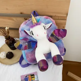 Animals Girl Unicorn Plushpack peluche per bambini carini con cerniera Mini Kid Toy Bambole Backpack per Kidergarten Pur Bag Cartoon