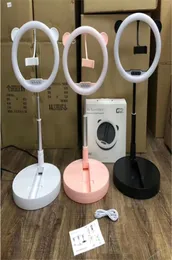 Cell Phone G2 LED Ring Light 10 Inch Selfie Ring Mirror Lamp Folding Desktop Pographic Lighting Tripod Moblie Phone Clamp Stand3347391