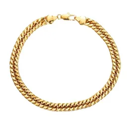 Anklets Wide 7mm Cuban Link Chain Gold Color Anklet Thick 9 10 11 Inches Ankle Bracelet For Women Men Waterproof296B5133160