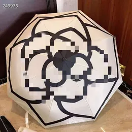 Chanells Şemsiye Şemsiye Tasarımcı Hediye Camellia Katlanıyor Otomatik Açılış ve Kapanış Güneşli Şemsiye Güneş Koruma ve UV Koruma Şemsiye Sıcak Satış