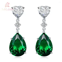 Brincos dangle Israbbit 18k Gold Batilhado 10 14mm Muzo Emerald Diamond Drop for Women Anniversary Gifts 925 Jóias finas de prata esterlina