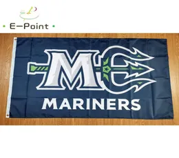 Echl Maine Mariners Flag 3x5ft 90CMX150CM Banner poliestru Dekoracja Latającego Dom Garden Gode Prezenty 82888691