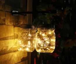 Ny 3PCSLOT Christmas Party Light Solar Panel Mason Jar Lid Insert med gult LED -ljus för Glass Jars Christmas Party Decor1870243