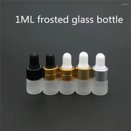 저장 병 100pcs 1ml 프로스트 유리 드롭퍼 병 1cc 미니 바이 피트 피펫 고품질