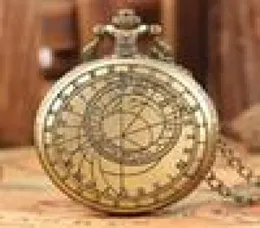 Retro Vine Pocket Watch Bronze Compass Design Analog kwarcowe zegarki kwarcowe dla mężczyzn kobiety