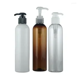 Garrafas de armazenamento limpo branco 250 ml x 25 loção plástica vazia Recipiente de bomba líquida para recipientes de cosméticos para cuidados pessoais