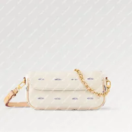 Explosion Hot Women's Plånbok på Chain Ivy M83499 Multicolor White Magnetic Flap Stängning Fashionabla Mini Bag Rounded Rectangular Shape Laced Chain