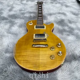 In stock Shop Custom Gary Moore Peter Green Flame Top Relic Guitar Tribute Electric Guita