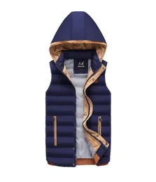 2018 New Cotton Themening Mens Coat Winter Casuare Warm Seveless Jacket for Men lightチョッキカラーフード付きベスト男性WFY248407023