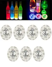 6cm LED Bottle Stickers Coasters Light 4LEDs 3M Sticker Flashing led lights For Holiday Party Bar Home Party Use6965964